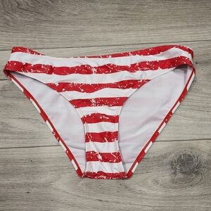 Red and White Striped Bikini Bottom